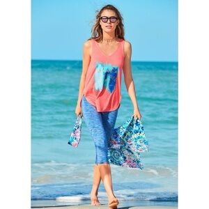 Lilly Pulitzer Coral and Blue Beach Cover-Up